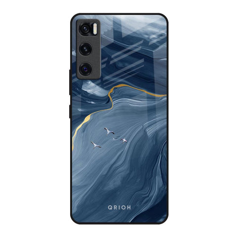 Deep Ocean Marble Vivo V20 SE Glass Back Cover Online