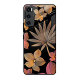 Lines Pattern Flowers Vivo V20 SE Glass Back Cover Online