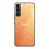 Orange Curve Pattern Vivo V20 SE Glass Back Cover Online