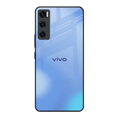 Vibrant Blue Texture Vivo V20 SE Glass Back Cover Online