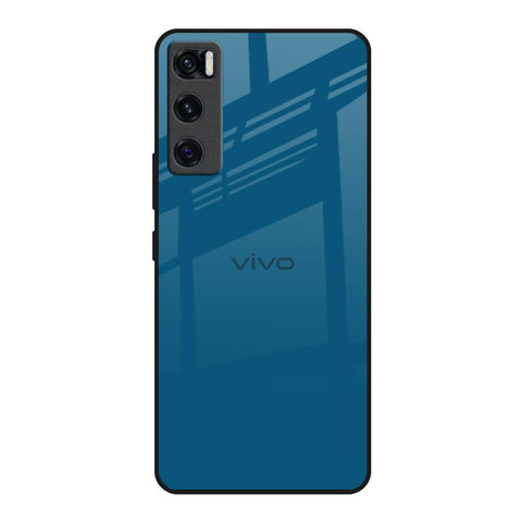 Cobalt Blue Vivo V20 SE Glass Back Cover Online