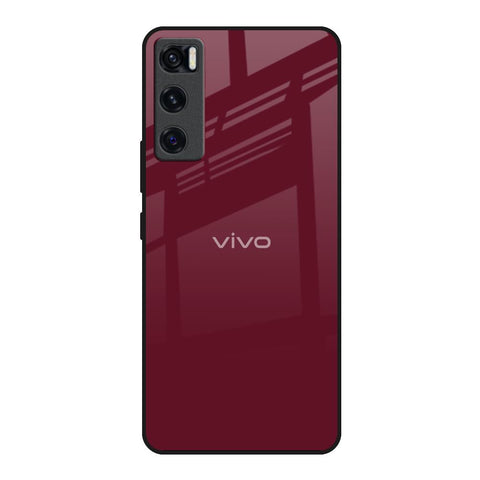Classic Burgundy Vivo V20 SE Glass Back Cover Online