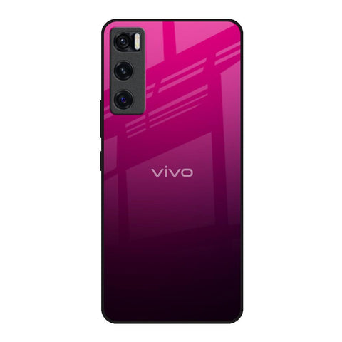 Purple Ombre Pattern Vivo V20 SE Glass Back Cover Online