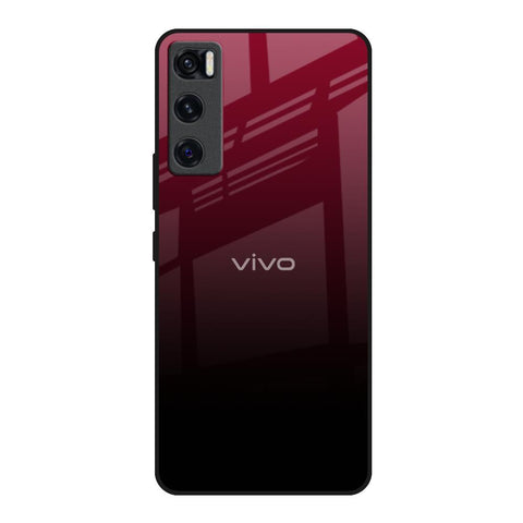Wine Red Vivo V20 SE Glass Back Cover Online