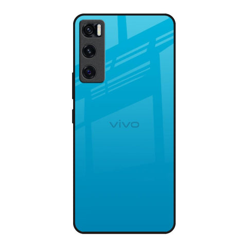 Blue Aqua Vivo V20 SE Glass Back Cover Online