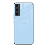 Pastel Sky Blue Vivo V20 SE Glass Back Cover Online