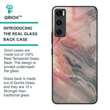 Pink And Grey Marble Glass Case For Vivo V20 SE