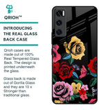 Floral Decorative Glass Case For Vivo V20 SE