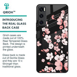 Black Cherry Blossom Glass Case for Vivo V20 SE