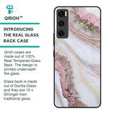 Pink & Gold Gllitter Marble Glass Case for Vivo V20 SE