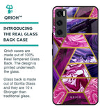 Electroplated Geometric Marble Glass Case for Vivo V20 SE