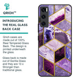 Purple Rhombus Marble Glass Case for Vivo V20 SE