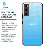 Wavy Blue Pattern Glass Case for Vivo V20 SE