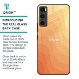 Orange Curve Pattern Glass Case for Vivo V20 SE