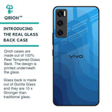 Blue Wave Abstract Glass Case for Vivo V20 SE