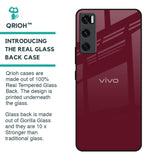 Classic Burgundy Glass Case for Vivo V20 SE