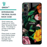 Flowers & Butterfly Glass Case for Vivo V20 SE