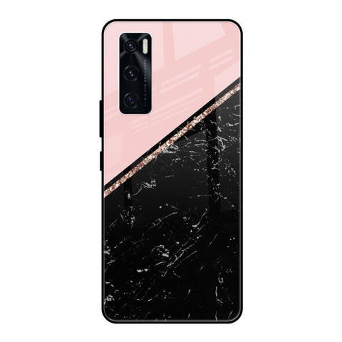 Marble Texture Pink Vivo V20 SE Glass Cases & Covers Online