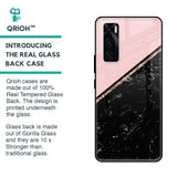 Marble Texture Pink Glass Case For Vivo V20 SE