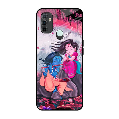 Radha Krishna Art Oppo A33 Glass Back Cover Online