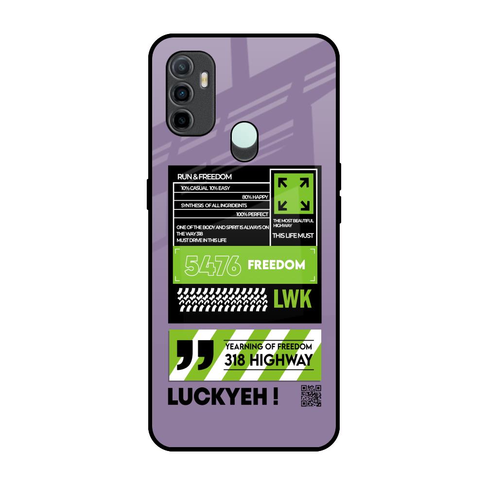 Run & Freedom Oppo A33 Glass Back Cover Online