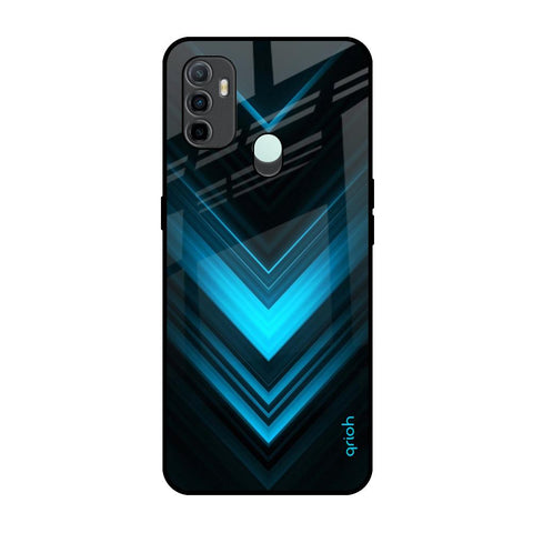 Vertical Blue Arrow Oppo A33 Glass Back Cover Online