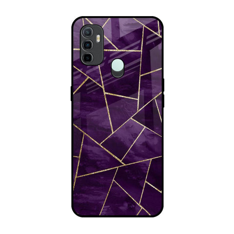Geometric Purple Oppo A33 Glass Back Cover Online