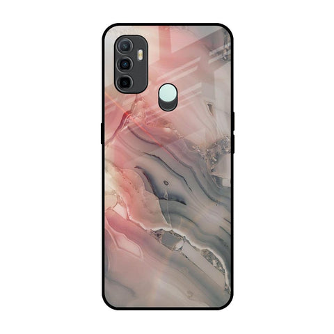 Pink And Grey Marble Oppo A33 Glass Back Cover Online