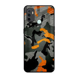 Camouflage Orange Oppo A33 Glass Back Cover Online