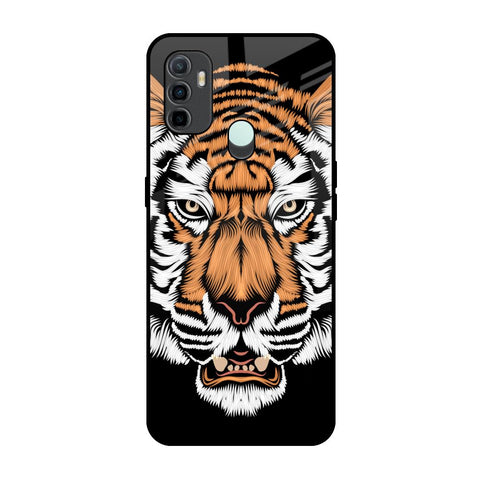 Angry Tiger Oppo A33 Glass Back Cover Online
