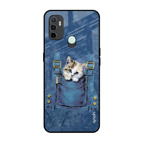 Kitty In Pocket Oppo A33 Glass Back Cover Online
