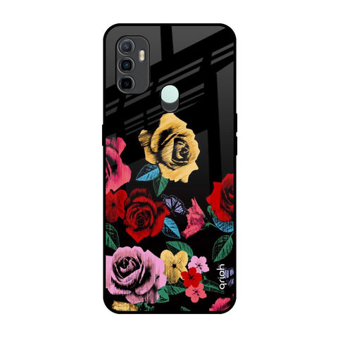 Floral Decorative Oppo A33 Glass Back Cover Online