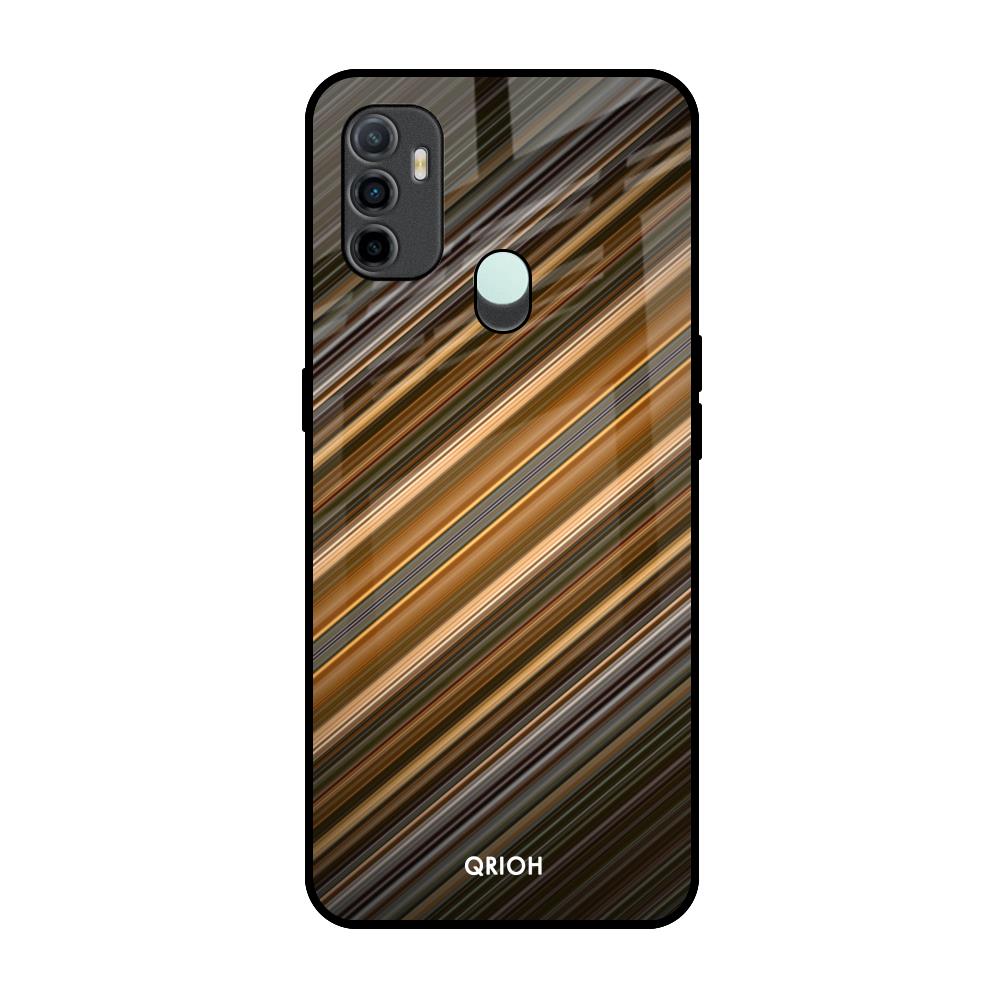 Diagonal Slash Pattern Oppo A33 Glass Back Cover Online