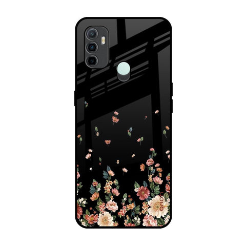Floating Floral Print Oppo A33 Glass Back Cover Online