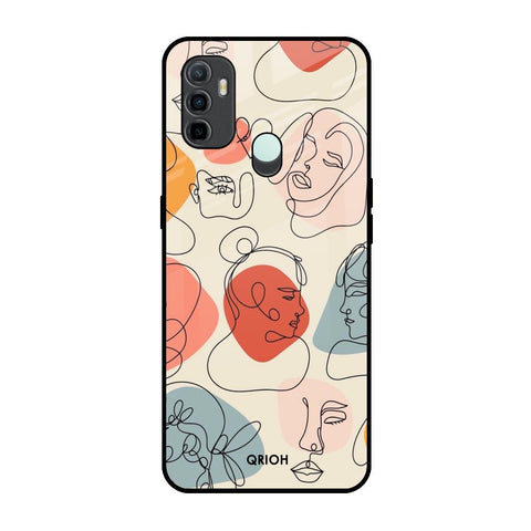 Abstract Faces Oppo A33 Glass Back Cover Online