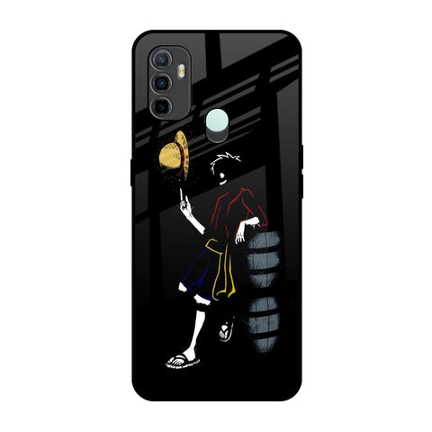 Luffy Line Art Oppo A33 Glass Back Cover Online