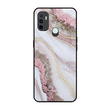 Pink & Gold Gllitter Marble Oppo A33 Glass Back Cover Online