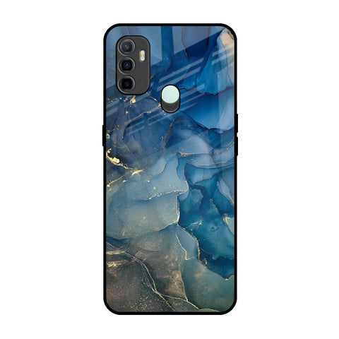 Blue Cool Marble Oppo A33 Glass Back Cover Online