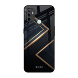 Sleek Golden & Navy Oppo A33 Glass Back Cover Online