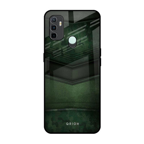 Green Leather Oppo A33 Glass Back Cover Online