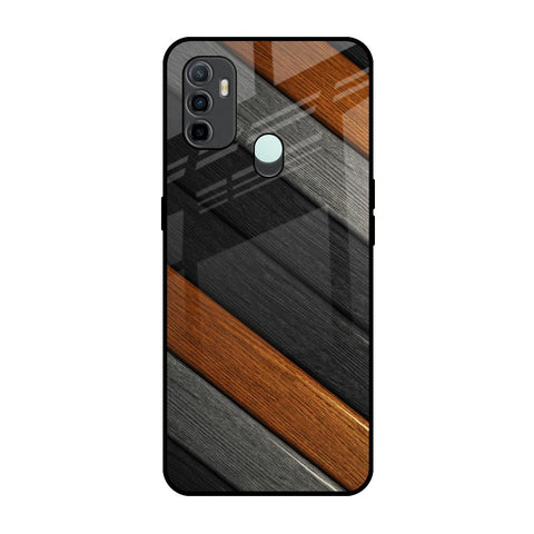 Tri Color Wood Oppo A33 Glass Back Cover Online