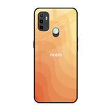 Orange Curve Pattern Oppo A33 Glass Back Cover Online