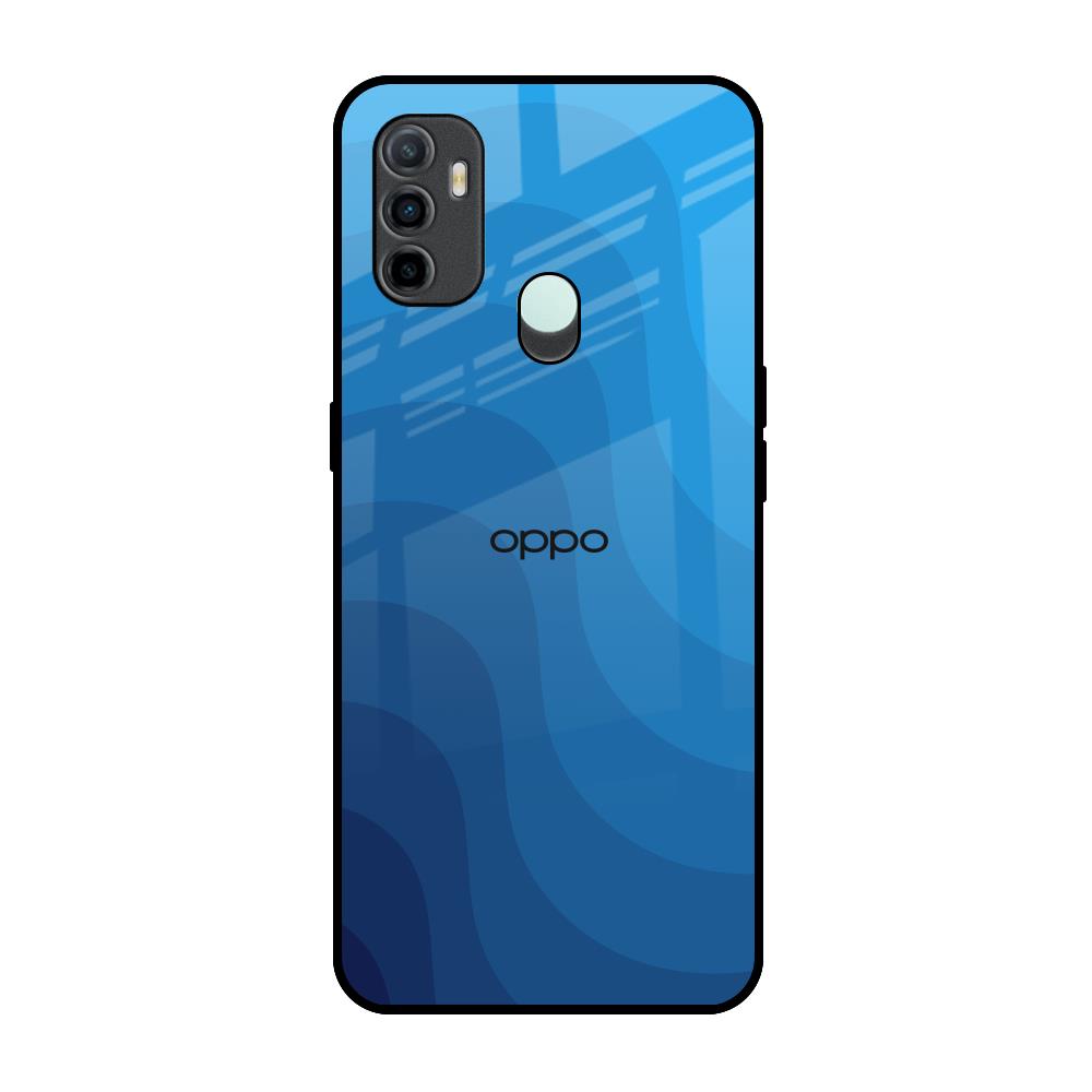 Blue Wave Abstract Oppo A33 Glass Back Cover Online