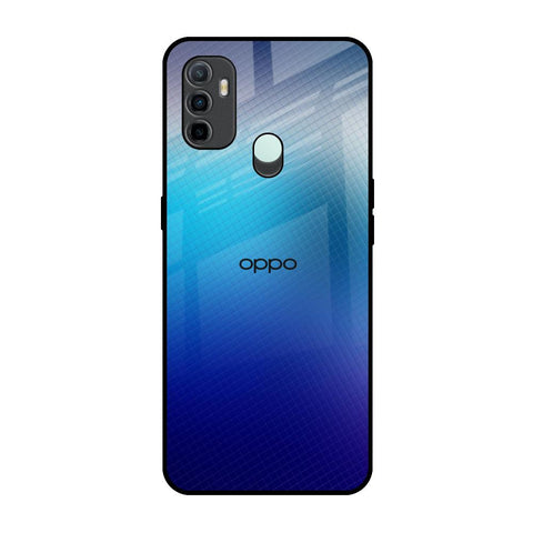 Blue Rhombus Pattern Oppo A33 Glass Back Cover Online
