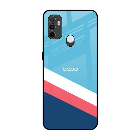 Pink & White Stripes Oppo A33 Glass Back Cover Online