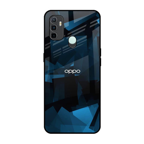 Polygonal Blue Box Oppo A33 Glass Back Cover Online