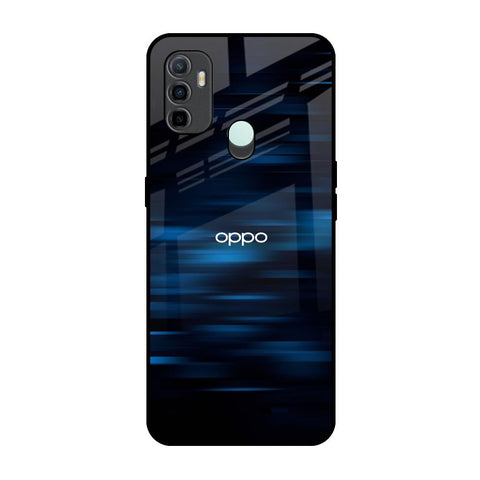 Blue Rough Abstract Oppo A33 Glass Back Cover Online