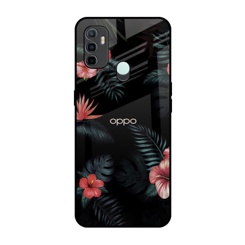 Tropical Art Flower Oppo A33 Glass Back Cover Online