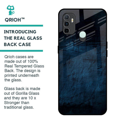 Dark Blue Grunge Glass Case for Oppo A33