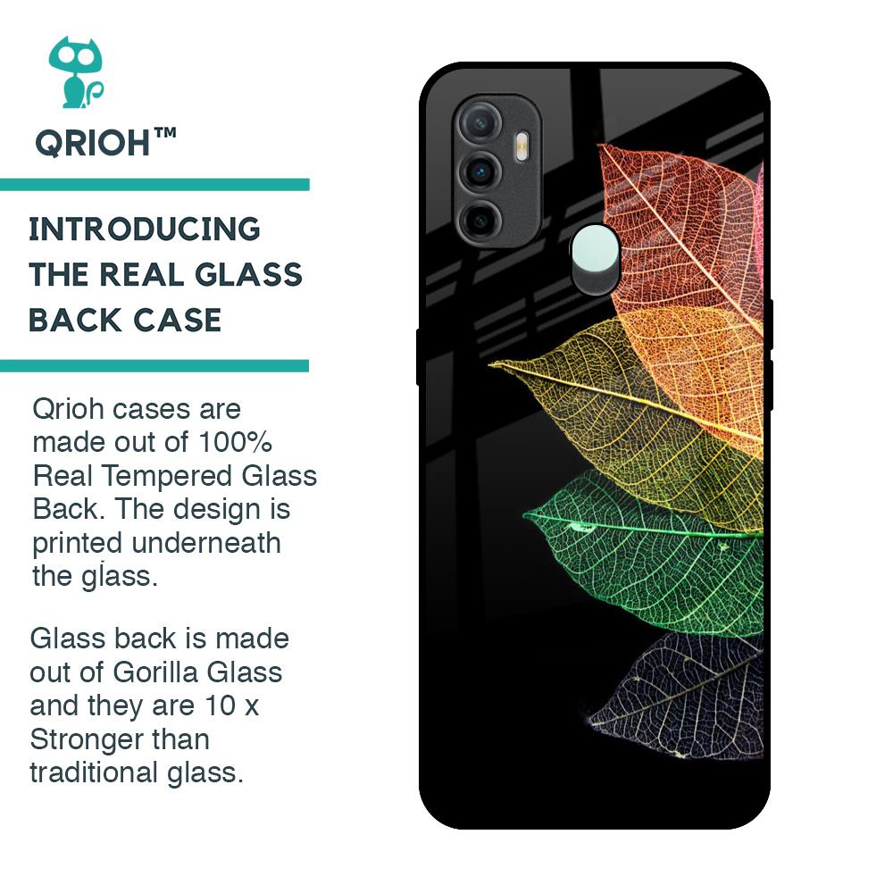 Colorful Leaves Glass Case for Oppo A33